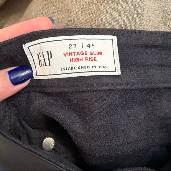 Women’s GAP Black faux leather vintage slim high rise Jeans size 27 - Picture 8 of 8